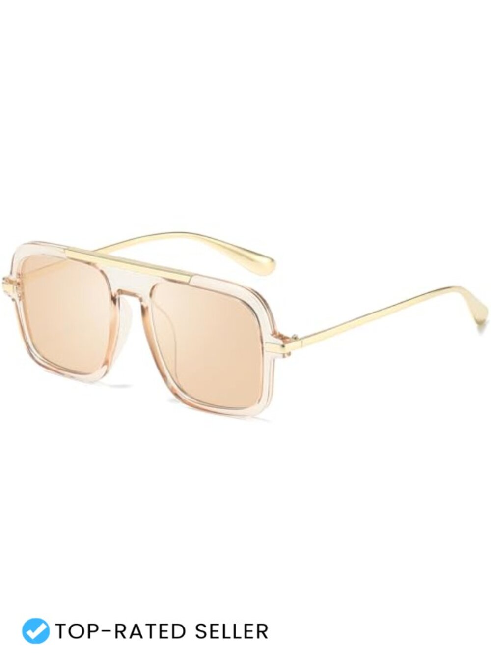 Women's Oversized Square Sunglasses UV Protection Gold Frame Driving Shades